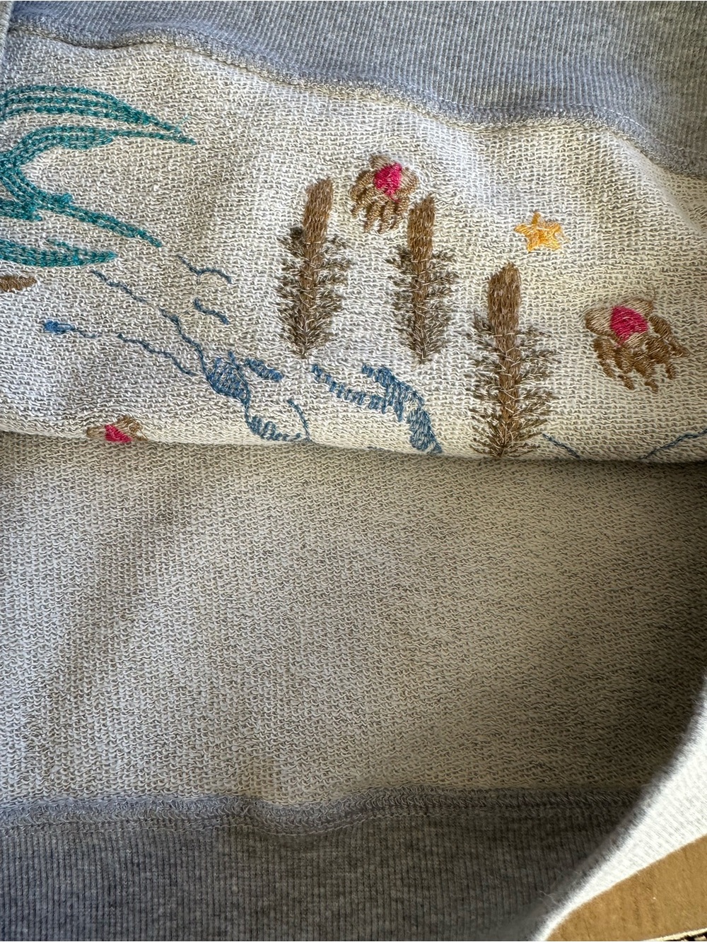 JOHNNY WAS California Dreamin' Whimsical Embroidered Sweatshirt Large or M Rare - Picture 5 of 9